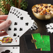 Luxury Green Gold Glitter Pokerkaarten (Insitu)