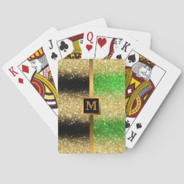 Luxury Green Gold Glitter Pokerkaarten