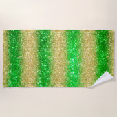 Luxury Green Gold Glitter Strandlaken (Voorkant)