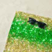 Luxury Green Gold Glitter Strandlaken (In situ)