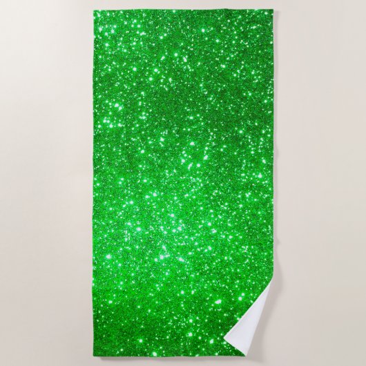 Luxury Green Gold Glitter Strandlaken (Voorkant)
