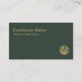 Luxury Green Gold Minimalist Timeless Designer Visitekaartje (Voorkant)