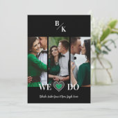 Luxury Green Heart Lace Effect 3 Multi Photos Kaart (Staand voorkant)