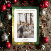 Luxury Green Plaid Portrait Photo Christmas Card Feestdagenkaart