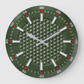 Luxury Green Textured Modern Forest Green Grote Klok (Voorkant)