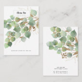 Luxury Greenery Gold Leaf Jewelry Display Kaart Visitekaartje (Voorkant / Achterkant)