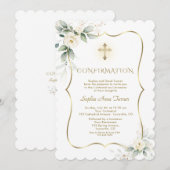 Luxury Greenery White Floral Girl Bevestiging Kaart (Voorkant / Achterkant)