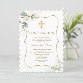 Luxury Greenery White Floral Girl Bevestiging Kaart
