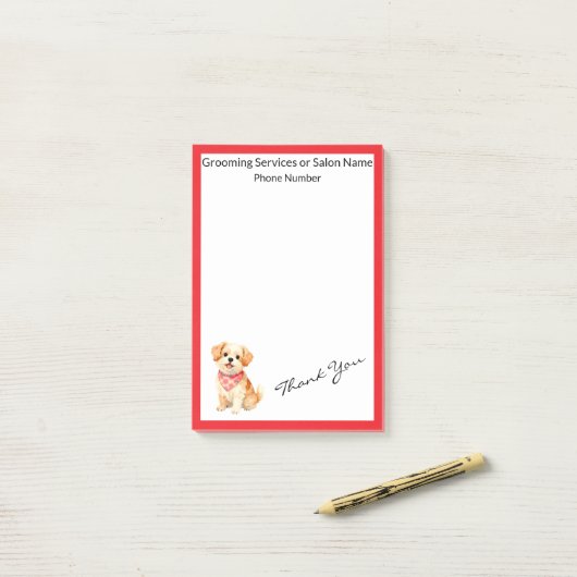 Luxury Grooming Pet Personalized Modern Collection Post-it® Notes (Op bureau)