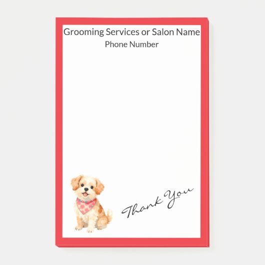 Luxury Grooming Pet Personalized Modern Collection Post-it® Notes (Voorkant)