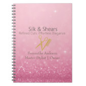 Luxury Hair Studio | Roze Glitters en Gouden Logo  Notitieboek (Voorkant)