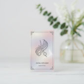 Luxury Hair Stylist with QR Code Holographic Visitekaartje (Staand voorkant)