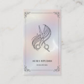 Luxury Hair Stylist with QR Code Holographic Visitekaartje (Voorkant)