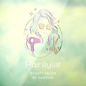 Luxury Hairstylist Beauty Salon Modern Black Raamsticker (Vel 3)