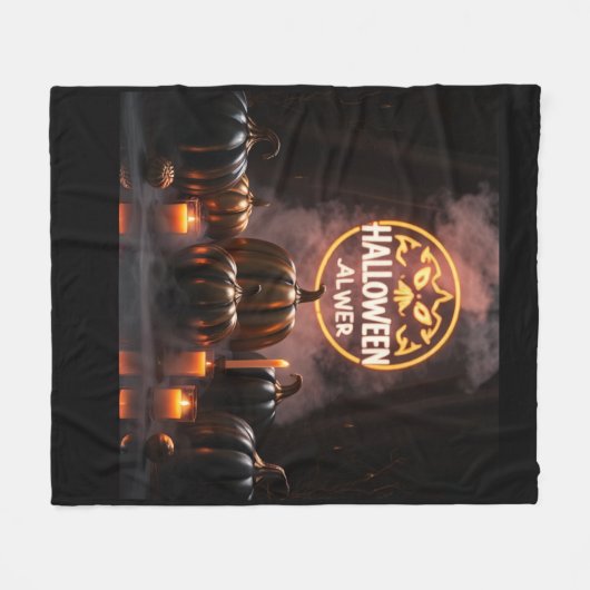 Luxury Halloween Fleece Blanket 2025 🎃🖤 (Voorkant (Horizontaal))
