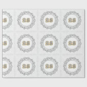 Luxury Happy Silver 25th Jubileum Cadeaupapier (Vlak)