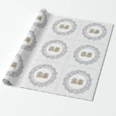 Luxury Happy Silver 25th Jubileum Cadeaupapier (Uitgerold)