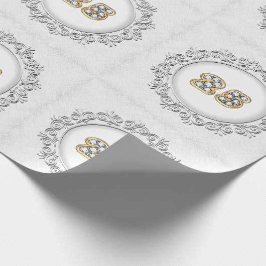 Luxury Happy Silver 25th Jubileum Cadeaupapier (Hoek)