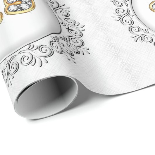 Luxury Happy Silver 25th Jubileum Cadeaupapier (Rol Hoek)