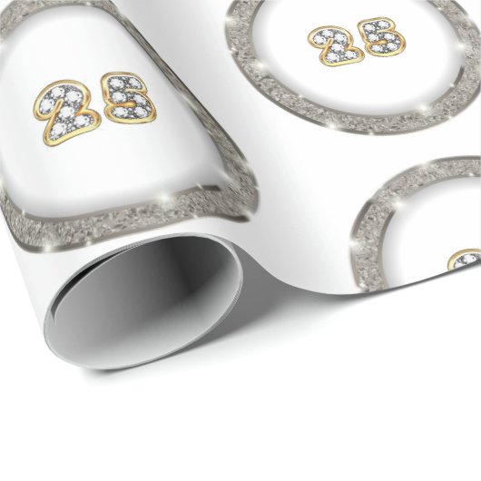 Luxury Happy Silver 25th Jubileum Cadeaupapier (Rol Hoek)