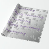 Luxury Happy Silver 25th Jubileum Floral Cadeaupapier (Uitgerold)