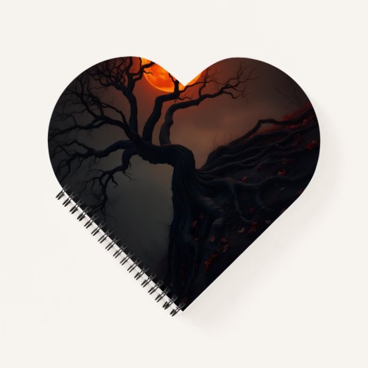 Luxury Haunted Blood Moon Halloween Notebook Notitieboek (Voorkant)