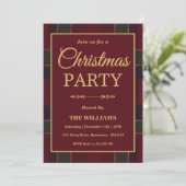 Luxury Heritage Tartan Plaid Christmas Party Kaart (Staand voorkant)