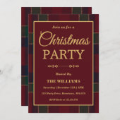 Luxury Heritage Tartan Plaid Christmas Party Kaart (Voorkant / Achterkant)