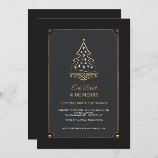 Luxury Holiday Uitnodiging (Voorkant / Achterkant)