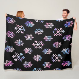 Luxury Holographic Snowflake Christmas Collection  Fleece Deken