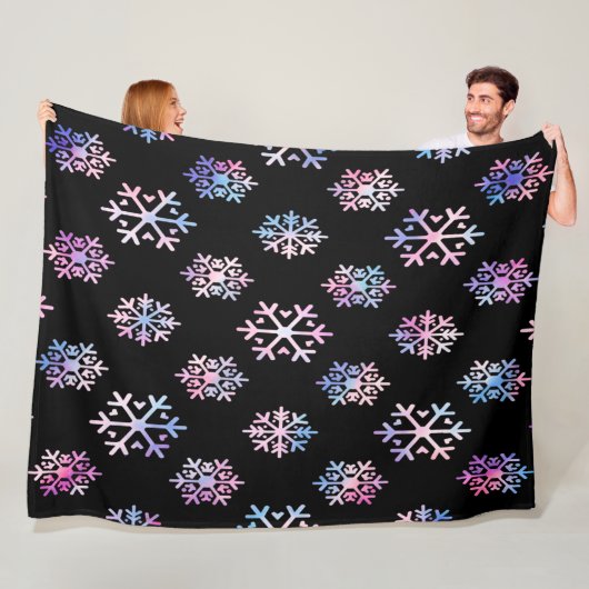 Luxury Holographic Snowflake Christmas Collection  Fleece Deken (In situ)