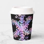Luxury Holographic Snowflake Christmas Collection Papieren Bekers (Achterkant)