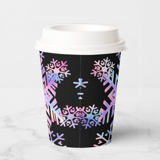 Luxury Holographic Snowflake Christmas Collection  Papieren Bekers (Rechts)