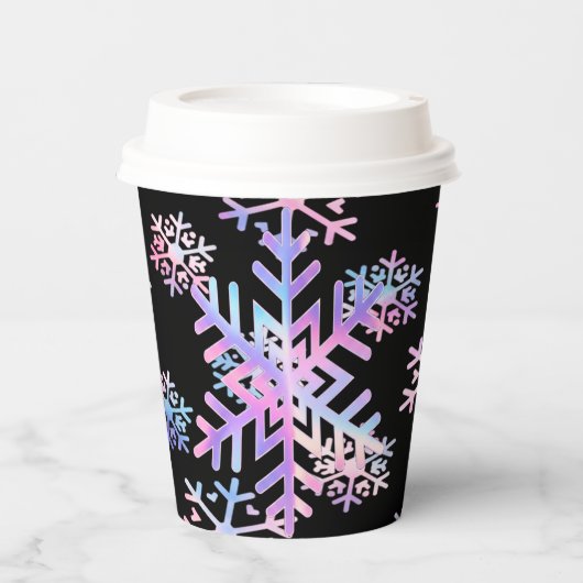 Luxury Holographic Snowflake Christmas Collection  Papieren Bekers (Voorkant)