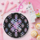 Luxury Holographic Snowflake Christmas Collection Papieren Bordje (Feest)
