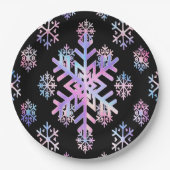 Luxury Holographic Snowflake Christmas Collection Papieren Bordje (Voorkant)