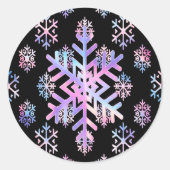 Luxury Holographic Snowflake Christmas Collection Ronde Sticker (Voorkant)