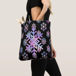 Luxury Holographic Snowflake Christmas Collection Tote Bag