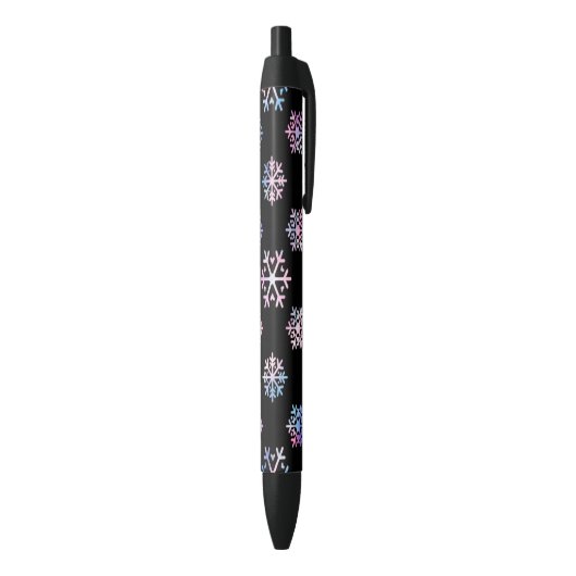Luxury Holographic Snowflake Christmas Collection Zwarte Inkt Pen (Achterkant (Verticaal))