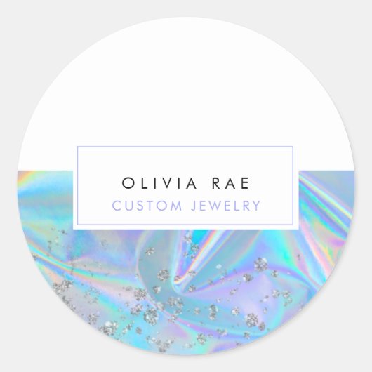 Luxury Holographic Trendy Ronde Sticker (Voorkant)