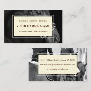 Luxury Horse Boarding Barn Equestrian Business Aut Visitekaartje