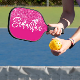 Luxury Hot Pink Glitter Ombre - Aangepast Pickleball Paddle