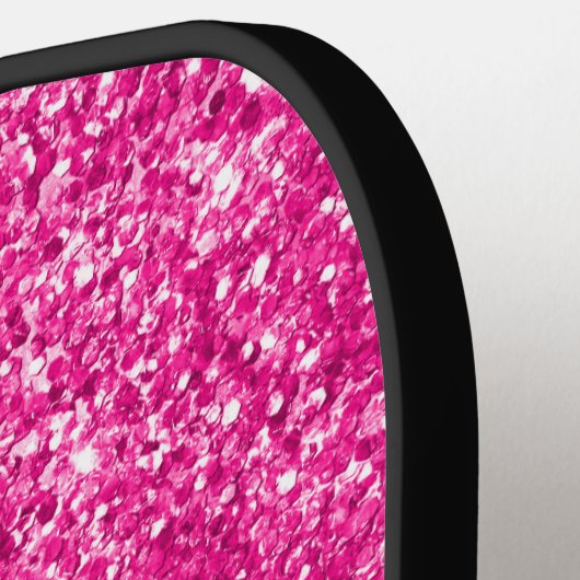 Luxury Hot Pink Glitter Ombre - Aangepast Pickleball Paddle (Links Detail)