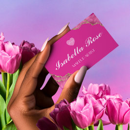 Luxury Hot Pink Marble Visitekaartje