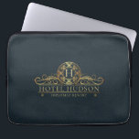 Luxury Hotel Branding Monogrammed Laptop Sleeve<br><div class="desc">Luxe design for Hotels and Resorts. Elegant en modern. Overeenkomende producten zijn te vinden in het Luxury Hotel Branding collectie. U bent welkom om mijn winkel te bezoeken voor mooiere producten.</div>