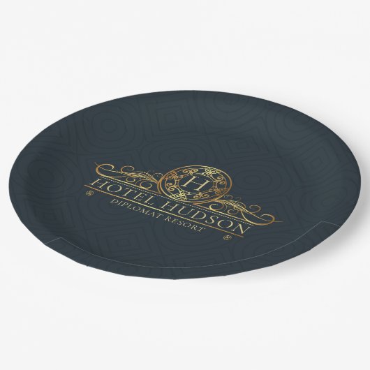 Luxury Hotel Branding Monogrammed Papieren Bordje (Gekanteld)