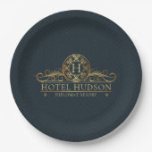 Luxury Hotel Branding Monogrammed Papieren Bordje (Voorkant)