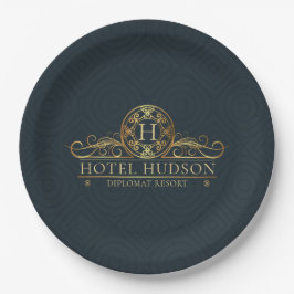 Luxury Hotel Branding Monogrammed Papieren Bordje