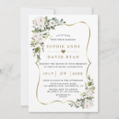 Luxury Imperial White Lilies Roos Gold Wedding in Kaart (Voorkant)