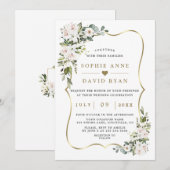 Luxury Imperial White Lilies Roos Gold Wedding in Kaart (Voorkant / Achterkant)